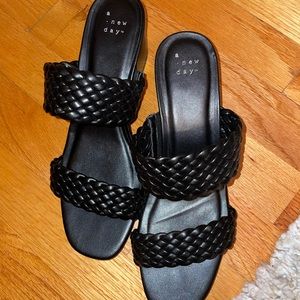 A new day. Mini heel sandals
